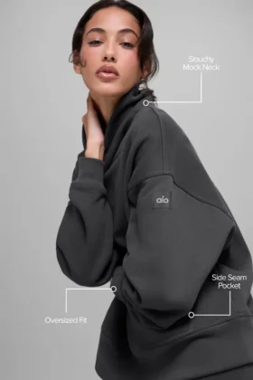 Pull à col montant « Hazy » – Anthracite
