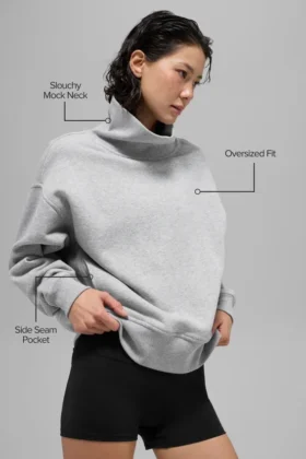 Pull à col montant Hazy – Gris chiné athlétique