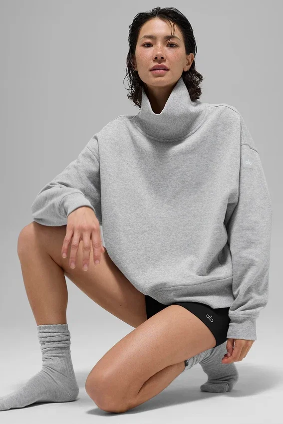 Pull à col montant Hazy - Gris chiné athlétique