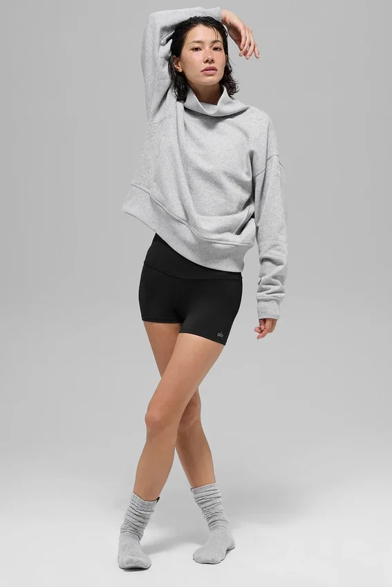 Pull à col montant Hazy - Gris chiné athlétique