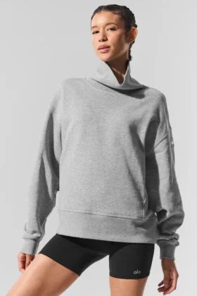 Pull à col montant Hazy - Gris chiné athlétique foncé