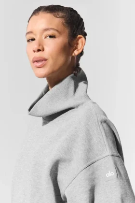Pull à col montant Hazy – Gris chiné athlétique foncé