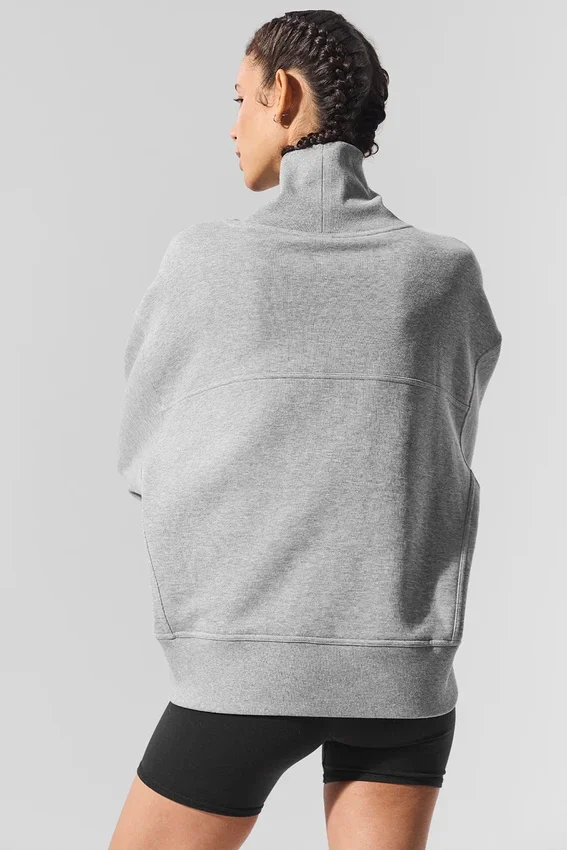 Pull à col montant Hazy - Gris chiné athlétique foncé