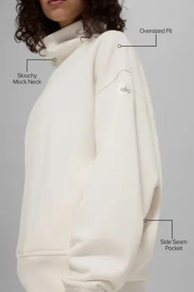 Pull à col montant Hazy – Ivoire
