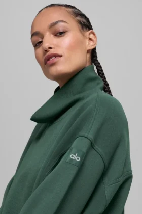 Pull à col montant Hazy – Vert trèfle