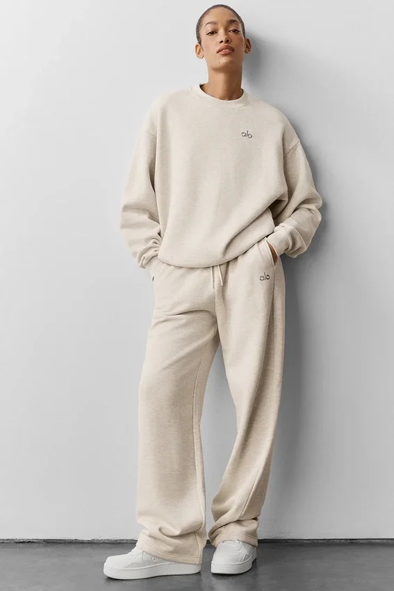 Pantalon de jogging Accolade à coupe droite - Avoine chiné