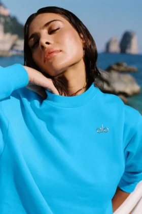 Pull à col rond Accolade - Bleu azur