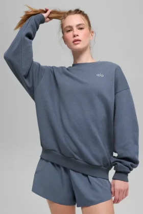 Pull à col rond Accolade - Bleu pierre