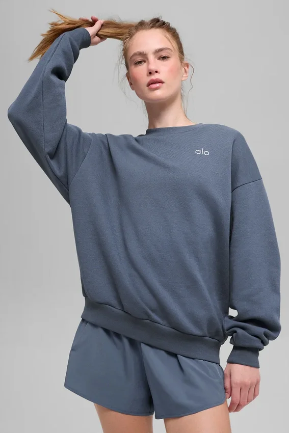 Pull à col rond Accolade - Bleu pierre