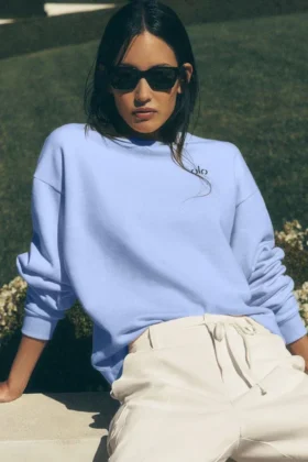 Pull à col rond Accolade - Bleu Provence clair