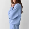 Pull à col rond Accolade - Bleu Provence clair