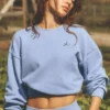 Pull à col rond Accolade court - Bleu Provence clair