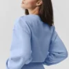 Pull à col rond Accolade court - Bleu Provence clair