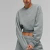 Pull à col rond Accolade court - Gris lunaire