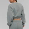 Pull à col rond Accolade court - Gris lunaire
