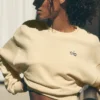 Pull à col rond Accolade court - Jaune bougie