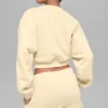 Pull à col rond Accolade court - Jaune bougie