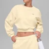 Pull à col rond Accolade court - Jaune bougie