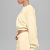 Pull à col rond Accolade court - Jaune bougie