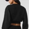 Pull à col rond Accolade court - Noir