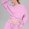 Pull à col rond Accolade court - Rose bonbon