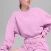 Pull à col rond Accolade court - Rose bonbon