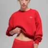 Pull à col rond Accolade court - Rouge vif