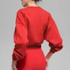 Pull à col rond Accolade court - Rouge vif