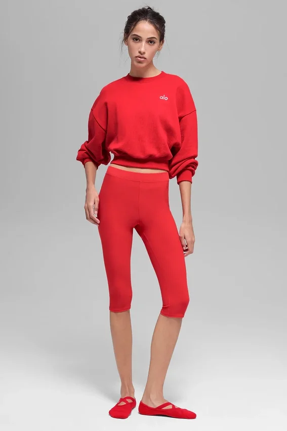 Pull à col rond Accolade court - Rouge vif