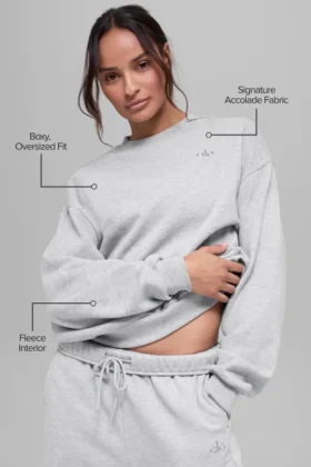 Pull à col rond Accolade – Gris chiné athlétique