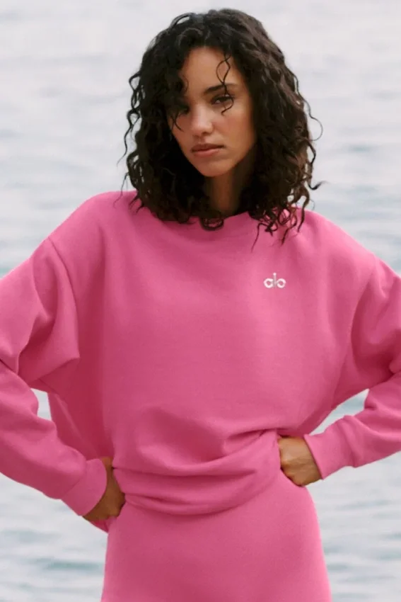 Pull à col rond Accolade - Rose paradis