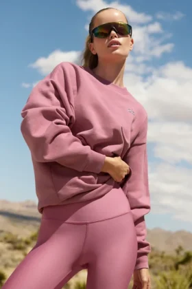 Pull à col rond Accolade - Rose sauvage