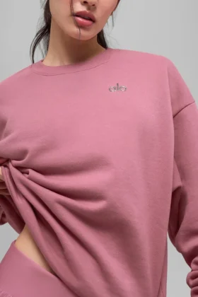 Pull à col rond Accolade – Rose sauvage