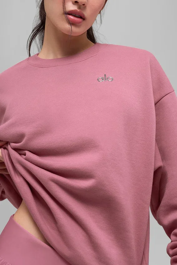 Pull à col rond Accolade - Rose sauvage