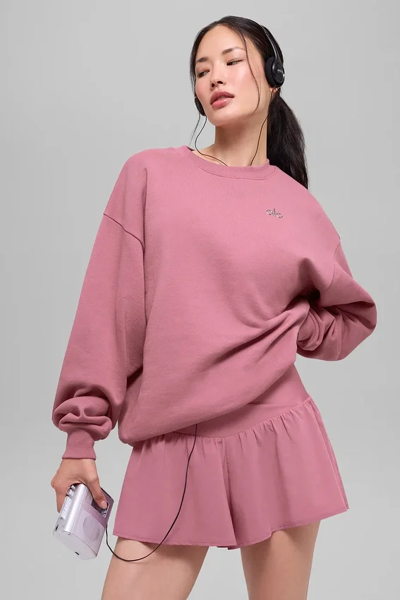 Pull à col rond Accolade - Rose sauvage