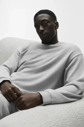 Pull à col rond Chill - Gris chiné athlétique