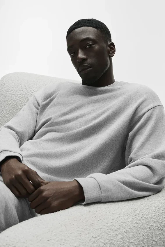 Pull à col rond Chill - Gris chiné athlétique