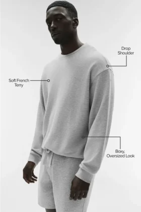 Pull à col rond Chill – Gris chiné athlétique