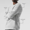 Pull à col rond Domain en maille côtelée - Gris chiné athlétique