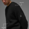 Pull à col rond en maille côtelée Domain - Noir