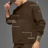Pull à col rond en maille côtelée Domain Shift - Espresso