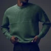 Pull à col rond en maille côtelée Domain Shift - Vert trèfle