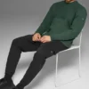 Pull à col rond en maille côtelée Domain Shift - Vert trèfle