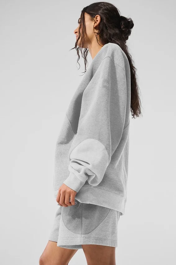 Pull à col rond Make Waves - Gris chiné athlétique ton sur ton
