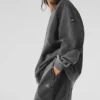 Pull à col rond Make Waves – Gris chiné foncé ton sur ton