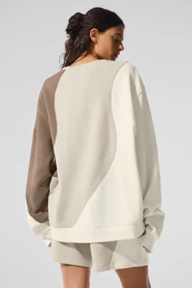 Pull à col rond Make Waves – Ivoire/Os/Gravier