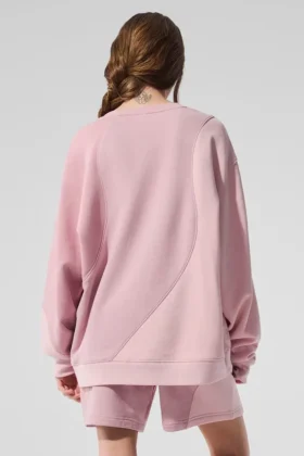 Pull à col rond Make Waves – Rose coucher de soleil dégradé