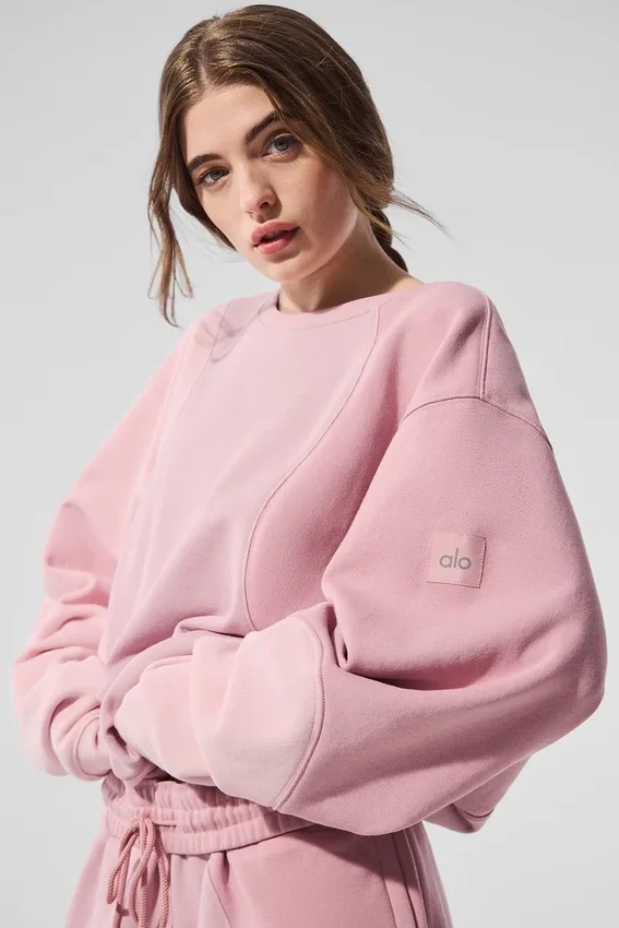 Pull à col rond Make Waves - Rose coucher de soleil dégradé