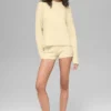Pull à col rond Noble en laine et cachemire à côtes - Jaune bougie