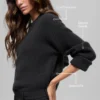 Pull à col rond Noble en laine et cachemire à côtes - Noir